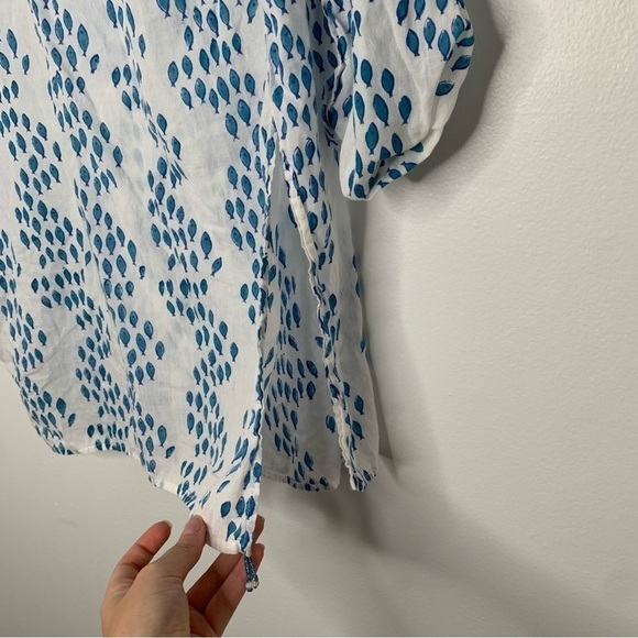 Roberta roller rabbit fish all over print blouse - Picture 2 of 7